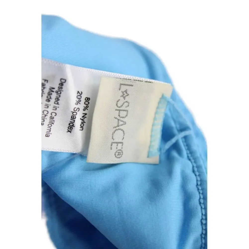 L Space Womens Smocked Barlette Bikini Bottoms Blue Size Small